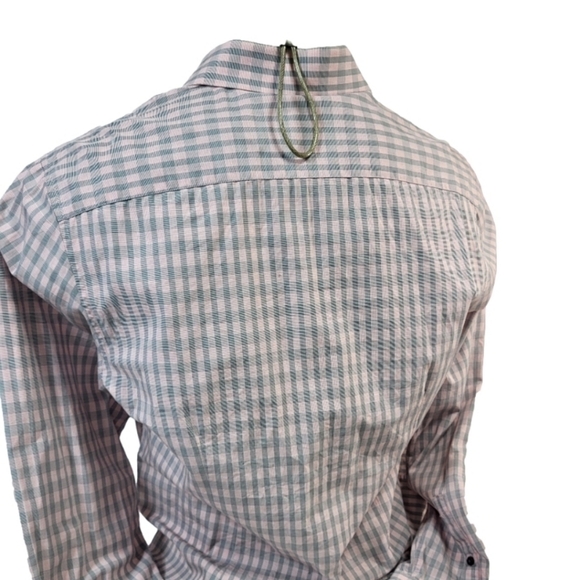 Kenneth Cole Reaction Plaid Button Up  Collared Dress Shirt - Picture 4 of 8